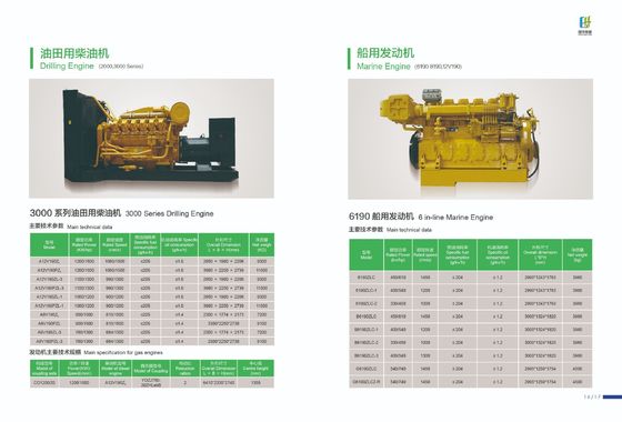 200-300HP 보트 엔진 B6190 G6190 Jichai Jinan 및 물 냉각 냉각 실린더