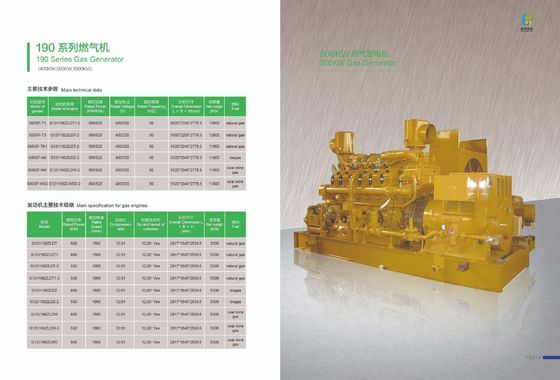 500kw G12V190zldt 1512t 모델 천연 가스 발전기 고객 요구 사항에 적합