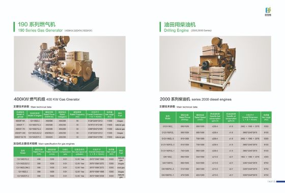 500kw G12V190zldt 1512t 모델 천연 가스 발전기 고객 요구 사항에 적합